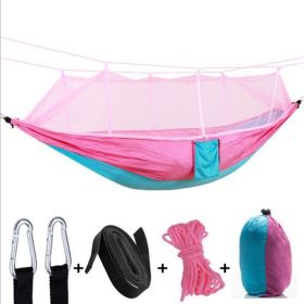 Camping Hammock with Mosquito Net Ultralight Portable (Hammock Color: Pink)