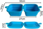 Silicone Collapsible Pet Bowl Double With Aluminum Hook Clip