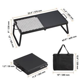 Folding Campfire Grilling Rack For Open Flame Cooking (22cm: 22.4")