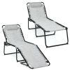 Foldable Recline Lounge Chair w/ Adjustable Backrest & Footrest