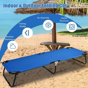 Outdoor Folding Camping Bed For Camping (Bed Color: Blue)