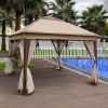 11x11Ft Pop Up Gazebo Canopy With Removable Zipper Netting