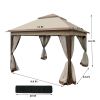 11x11Ft Pop Up Gazebo Canopy With Removable Zipper Netting