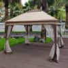 11x11Ft Pop Up Gazebo Canopy With Removable Zipper Netting