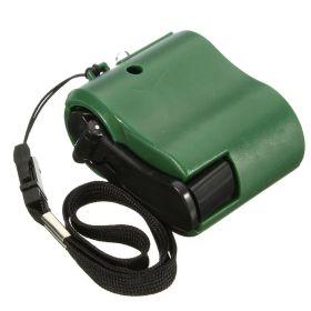 USB Hand Crank Phone Charger Manual Emergency Generator (Army Green: Green)