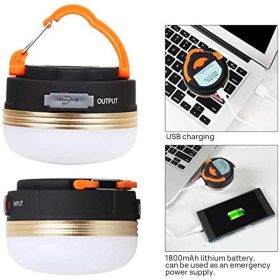 Tent Lantern Light IP65 Waterproof Magnetic USB Rechargeable (Items: USB Power Bank)