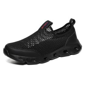 Slip-on Mesh Aqua Shoes Breathable Lightweight Quick-Drying (Lantern Color: Black, size: 43)