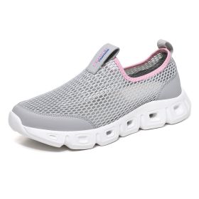 Slip-on Mesh Aqua Shoes Breathable Lightweight Quick-Drying (Lantern Color: Light Grey, size: 38)