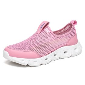 Slip-on Mesh Aqua Shoes Breathable Lightweight Quick-Drying (Lantern Color: Pink, size: 40)