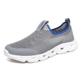 Slip-on Mesh Aqua Shoes Breathable Lightweight Quick-Drying (Lantern Color: dark grey, size: 46)