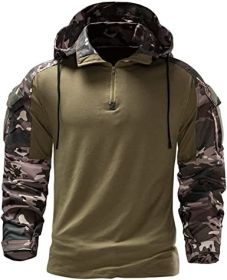 Mens Camouflage Army Tactical Military Long Sleeve Hoodies (Specification: Green-M)