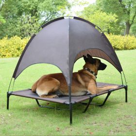 Elevated Pet Dog Bed Cushion Tent with Canopy Double-Layer (size: medium)