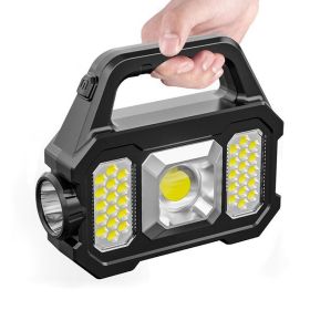 Portable Camping Solar Powered USB Rechargeable Light (Type: Flashlights, Lantern Color: Black A)