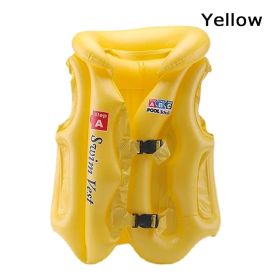 1pc Kids Inflatable Floating Life Vest; Life Jacket (Army Green: Yellow)