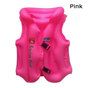 1pc Kids Inflatable Floating Life Vest; Life Jacket (Army Green: Pink)