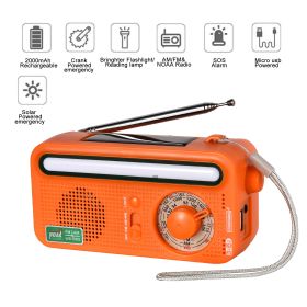 Weather Radio With AM/FM/WB/NOAA, Cell Phone Charger (Army Green: Orange)