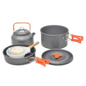 2-3 Person Camping Stove Cooker Set Including Tableware (colour: orange)