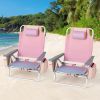 2 Pieces Folding Backpack Beach Chair with Pillow