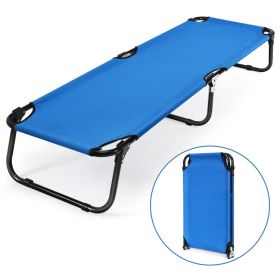 Outdoor Folding Camping Bed For Camping (Lantern Color: Blue)