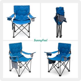 Oversized Folding Camping Chair, Heavy Duty Supports 300 LBS (Army Green: Blue)