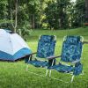 4-Pack 5-Position Folding Backpack Reclining Chair with Pillow