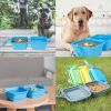 Silicone Collapsible Pet Bowl Double With Aluminum Hook Clip