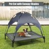 Elevated Outdoor Pet Bed With Removable Canopy Shade