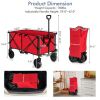 Outdoor Folding Cart w/ Adjustable Handle and Universal Wheels