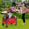 Outdoor Folding Cart w/ Adjustable Handle and Universal Wheels