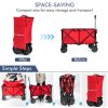 Outdoor Folding Cart w/ Adjustable Handle and Universal Wheels