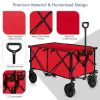 Outdoor Folding Cart w/ Adjustable Handle and Universal Wheels