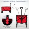 Outdoor Folding Cart w/ Adjustable Handle and Universal Wheels